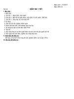 Ma tran, de va dap an Hoa hoc 9 tiet 59 theo chuan moi