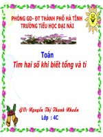 Tuần 28- Tìm hai số khi biết tổng và tỉ ....