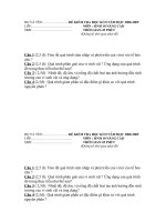 Đề thi HK II và đáp án môn Sinh học 10 CB và NC -Đề số 1