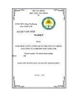 giải pháp tăng cường quản trị vốn lưu động của công ty TNHH DM XNK VINH ANH