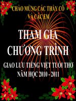 GIAO LƯU TIẾNG VIỆT CỦA CHÚNG EM