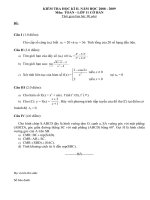 Đề thi HK II và đáp án Toán 11CB - Đề số 1