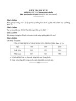 Đề thi HK II và đáp án môn Địa lý 11 - Đề số 1