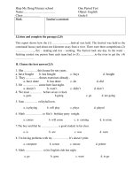 Đề kiểm tra tiếng Anh 8