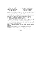 Đề thi HK II và đáp án môn Sinh học 6