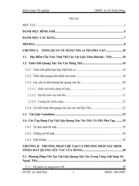NGHIÊN CỨU VÀ CHẾ TẠO MÀNG QUANG XÚC TÁC TiO2 PHA TẠP V BẰNG PHƯƠNG ...