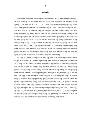 Nghiên cứu chế tạo màng quang xúc tác TiO2 và TiO2 pha tạp N