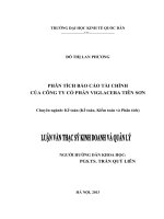 luận văn thạc sĩ tài chính ngân hàng PHÂN TÍCH BÁO CÁO TÀI CHÍNH CỦA CÔNG TY CỔ PHẦN VIGLACERA TIÊN SƠN