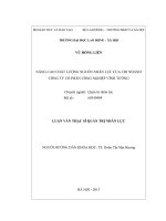 Luận văn thạc sĩ quản trị nhân lực Nâng cao chất lượng nguồn nhân lực tại chị nhánh Công ty CP Công nghiệp Vĩnh Tường