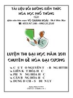 LTDH nam 2011 - Chuyen de Hoa Dai Cuong