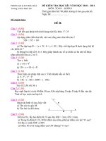 Đề, đáp án KTHKI môn Toán, THCS Bình Tân, MH, LA