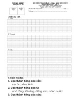 Bài kiểm tra học kì I môn Tiếng Việt