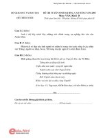 Đề TS ĐH môn Ngữ văn khối D năm 2005