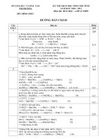 Đáp án thi HSG môn Hoá học cấp tỉnh 10-11