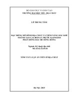 TÓM TẮT LUẬN ÁN TIẾN SĨ ĐỊA CHẤT Đặc điểm, mô hình địa chất và tiềm năng dầu khí thành tạo cacbonat trước Kainozoi phần Đông Bắc bể Sông Hồng
