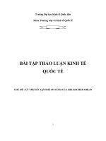 LÝ THUYẾT LỢI THẾ SO SÁNH CỦA HECKSCHER OHLIN