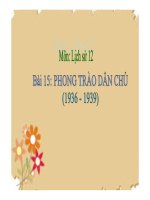 Bài giảng phong trào dân chủ 1936  1939 lịch sử 12