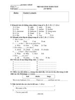 ĐỀ THI GIỮA KỲ II TIẾNG ANH 3