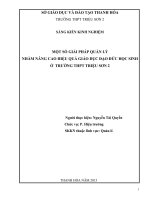 Một vài giải pháp quản lý nhằm nâng cao chất lượng giáo dục đạo đức học sinh trong trường THPT Triệu Sơn 2