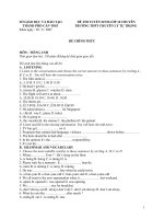 Đề tuyển sinh lớp 10chuyên- môn Anh và đáp án