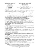 Đề và đáp án HSG hóa thanh hóa 2011