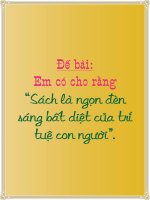 Sách là ngọn đèn tri thức bất diệt của con người