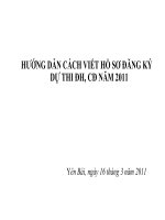 Hướng dẫn làm hồ sơ thi Đại học 2011