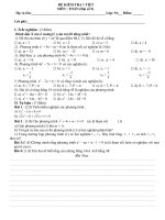 ĐỀ 1 TIẾT ĐẠI SỐ 9 CHƯƠNG 4