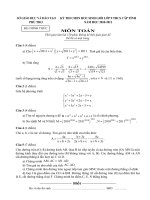 Đề+ Đáp án HSG Tinh Phú Thọ 2011