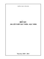 HỒ SƠ DẠY THÊM HỌC THÊM NĂM HỌC 2010-2011