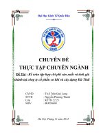 luận văn kế toán Kế toán tập hợp chi phí sản xuất và tính giá thành tại công ty cổ phần cơ khí và xây dựng Hà Thái