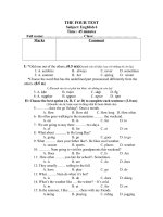 Đề thi Tiếng Anh ĐK 4