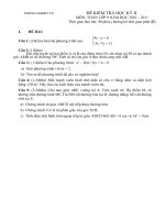 ĐỀ THI HỌC KỲ II TỰ LUẬN 100% VIP(Có đáp án)