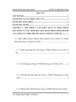 luận văn kế toán Hoàn thiện kế toán bán hàng và xác định kết quả kinh doanh tại Công ty TNHH Thương mại và Dịch vụ Phú Quân.DOC