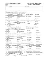 Đề thi HK II Anh 8 và matran moi