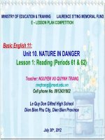 Slide tiếng anh 11 Unit 10Nature in danger - Lesson 1. Reading _N.V.Q Trang