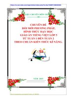 CHUYÊN ĐỀ   ĐỔI MỚI PHƯƠNG PHÁP,  HÌNH THỨC DẠY HỌC  GIÁO ÁN TIẾNG VIỆT LỚP 5  TỪ TUẦN 1 ĐẾN TUẦN 2 THEO CHUẨN KIẾN THỨC KĨ NĂNG.