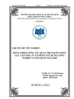 Hoàn thiện công tác quản trị nguồn nhân lực tại Công ty Cô phần Xây dựng công nghiệp và dân dụng dầu khí  Chuyên đề tốt nghiệp  TP.HCM  Trường Đại Học Kinh Tế