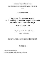 Quản lý thương hiệu ngân hàng thương mại việt nam – Nghiên cứu trường hợp Vietcombank (TT)