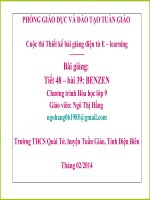 Slide hóa 9 bài 39 benzen _Gv N.T Hằng