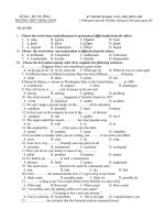 ĐỀ THI THỬ ĐH-CĐ THPT HỒNG LĨNH (ANH)