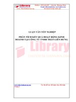 Phân tích kết quả hoạt động kinh doanh tại công ty TNHH Trần Liên Hưng