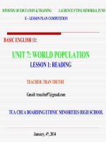Slide tiếng anh 11 unit 7 world population _reading _T.T Thu