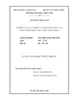 LUẬN VĂN NGHIÊN CỨU LỰA CHỌN VÀ TÍNH TOÁN KẾT CẤU CÔNG TRÌNH ĐIỀU TIẾT TRÊN SÔNG HỒNG