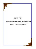 Dịch vụ khách sạn trong hoạt động của ngân hàng nông nghiệp và phát triển nông thôn việt nam