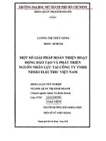 Một số giải phát hoàn thiện hoạt động đào tạo và phát triển nguồn nhân lực tại công ty TNHH nissei electric việt nam