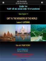 Slide english 11 unit 16 the wonders of the world _listening _P.T Dao