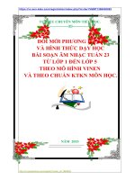 ĐỔI MỚI PHƯƠNG PHÁP  VÀ HÌNH THỨC DẠY HỌC  BÀI SOẠN ÂM NHẠC TUẦN 23 TỪ LỚP 1 ĐẾN LỚP 5  THEO MÔ HÌNH VINEN  VÀ THEO CHUẨN KTKN MÔN HỌC