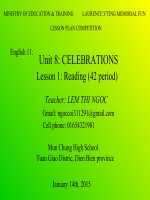 Slide english 11 unit 8 celebrations _reading _L.T Ngoc