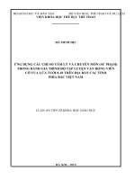 Ứng dụng các chỉ số tâm lý và chuyên môn (sư phạm) trong đánh giá trình độ tập luyện vận động viên cờ vua lứa tuổi 8 10 trên địa bàn các tỉnh phía Bắc Việt Nam